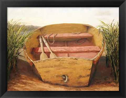 Framed Beached Dinghy Print