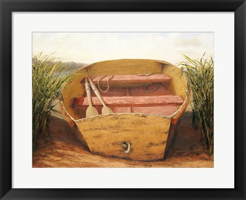 Framed Beached Dinghy Print