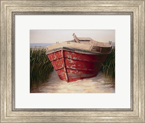 Framed Red Boat Print