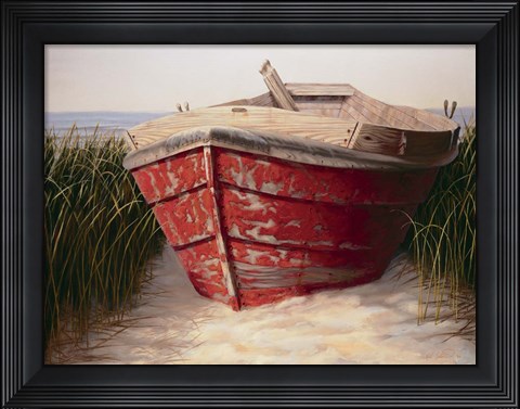 Framed Red Boat Print