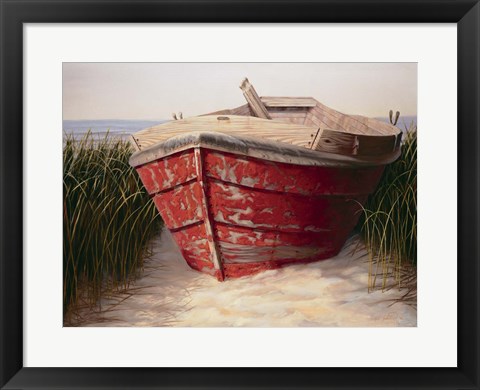 Framed Red Boat Print