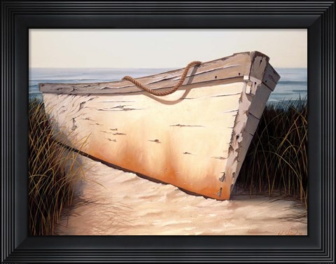 Framed White Boat Print