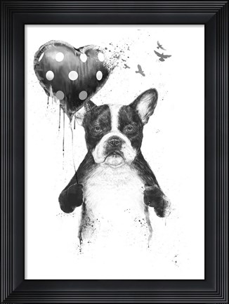 Framed My Heart Goes Boom Print
