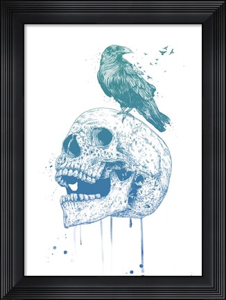 Framed New Skull (Blue) Print