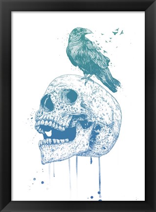 Framed New Skull (Blue) Print