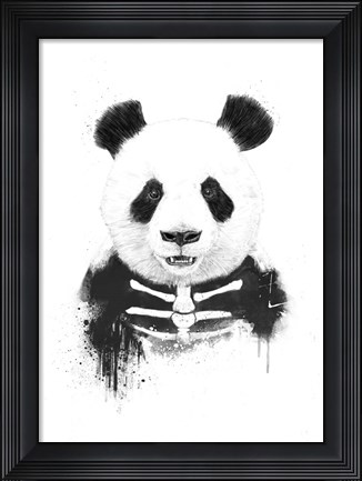 Framed Zombie Panda Print