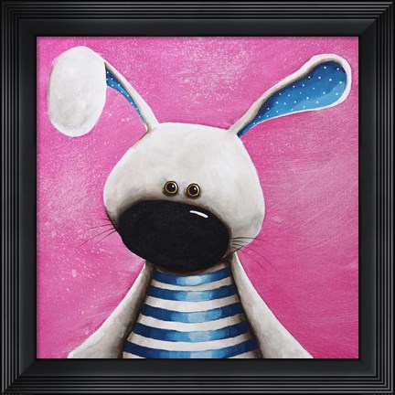 Framed Blue Bunny Print