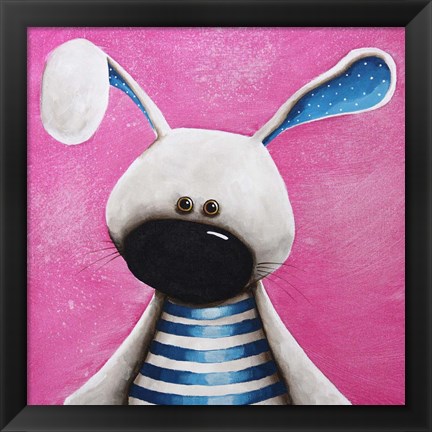 Framed Blue Bunny Print