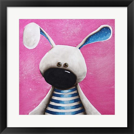 Framed Blue Bunny Print