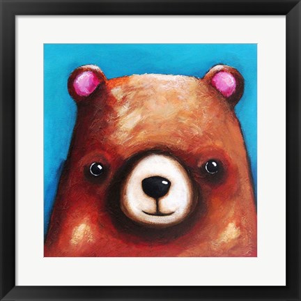 Framed Brown Bear Print