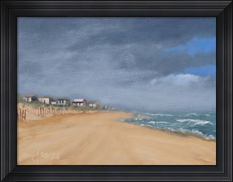 Framed Beach Houses and Surf Print