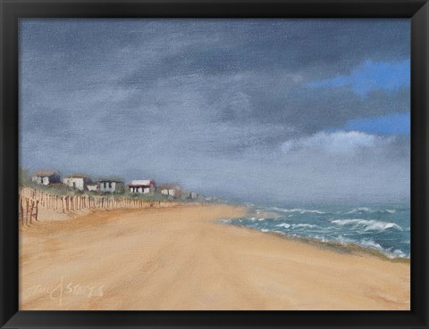 Framed Beach Houses and Surf Print