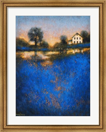 Framed Blue Fields Print
