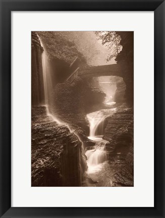 Framed Waterfall on a Rainy Day Print