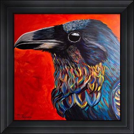 Framed Glistening Raven Print