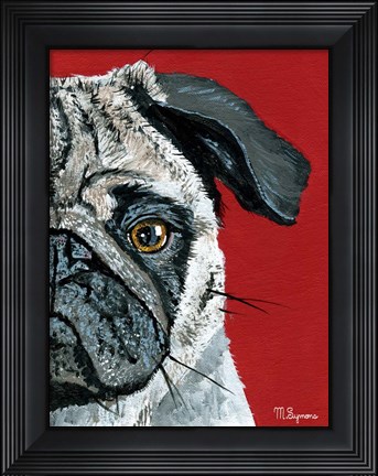 Framed Pug a Boo Print