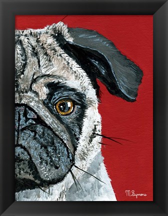 Framed Pug a Boo Print