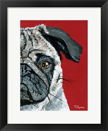 Framed Pug a Boo Print