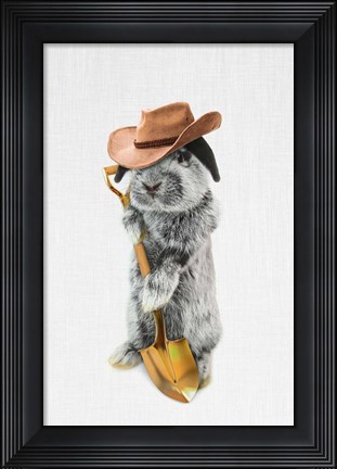 Framed Rabbit Farmer Print