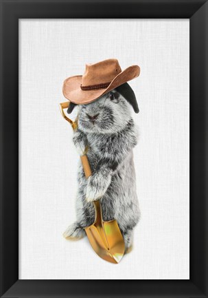 Framed Rabbit Farmer Print