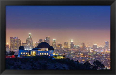 Framed L.A. Skyline with Griffith Observatory Print