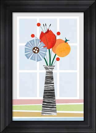 Framed Flowers in Colour Print