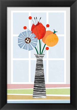 Framed Flowers in Colour Print