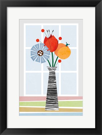 Framed Flowers in Colour Print