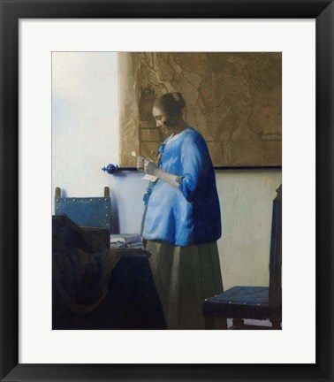 Framed Woman Reading a Letter Print