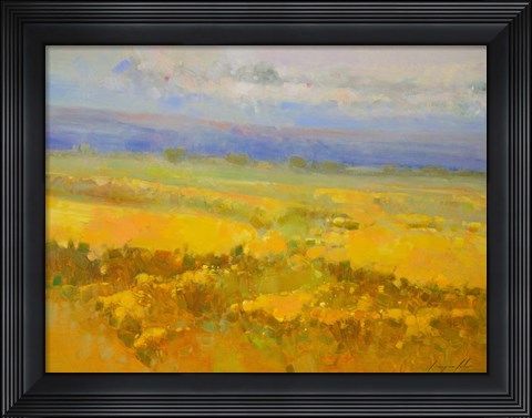 Framed Field of Yellow Flowers Print