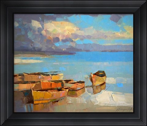 Framed Fishing Boats Print