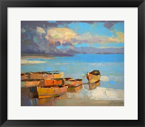 Framed Fishing Boats Print