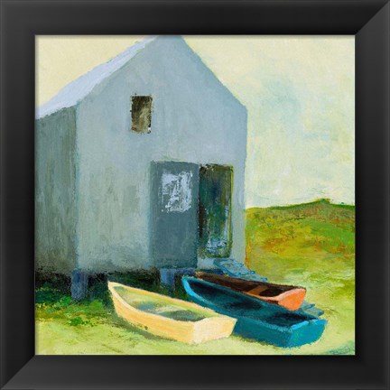 Framed Boat House Print