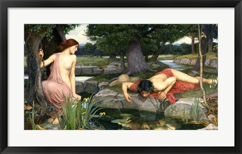 Framed Echo and Narcissus, 1903 Print