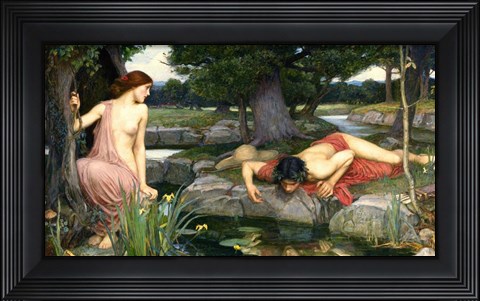 Framed Echo and Narcissus, 1903 Print