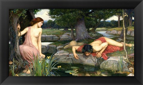 Framed Echo and Narcissus, 1903 Print