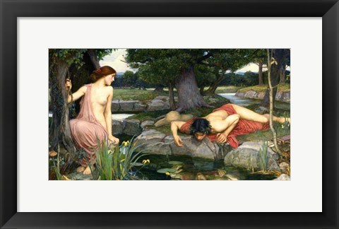 Framed Echo and Narcissus, 1903 Print
