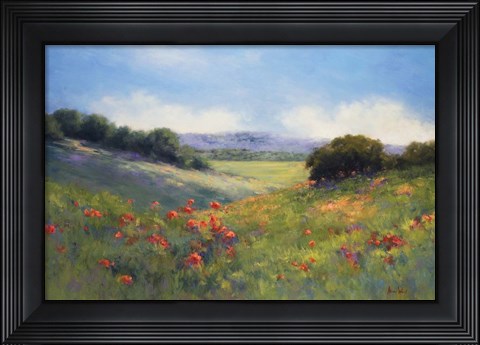 Framed Poppies with a View Print