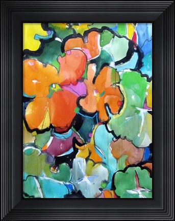 Framed Nasturtiums Print