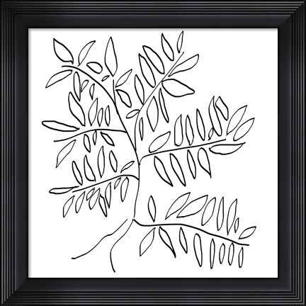 Framed Black and White Tree Print