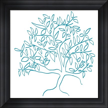 Framed Teal Tree Print