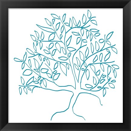 Framed Teal Tree Print