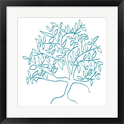 Framed Teal Tree Print