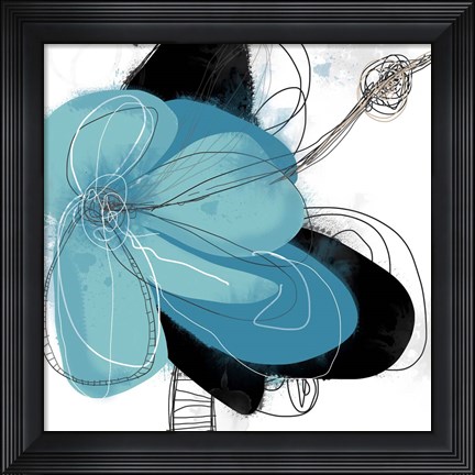 Framed Azul Poetry 1 Print