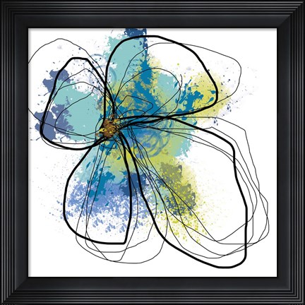 Framed Azure Petals I Print