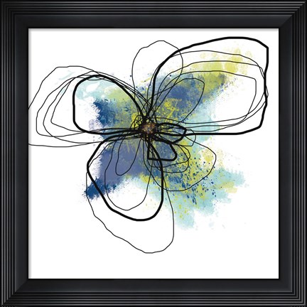 Framed Azure Petals II Print