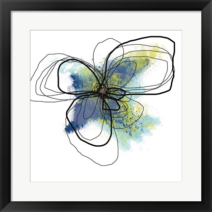 Framed Azure Petals II Print