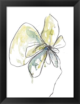 Framed Citron Modern Botanical Print