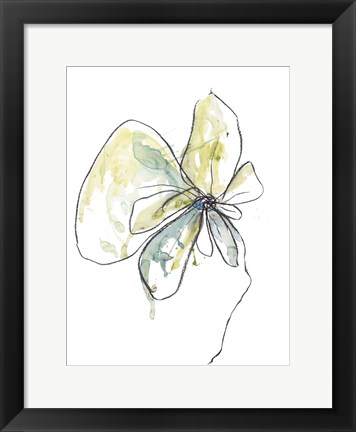 Framed Citron Modern Botanical Print