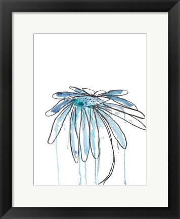 Framed Indigo Modern Botanical Print